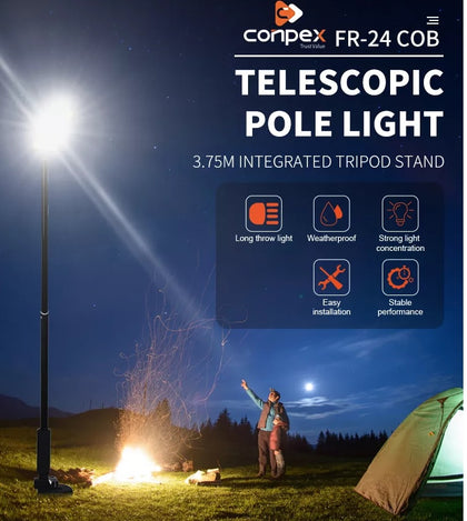 Telescopic pole light camping